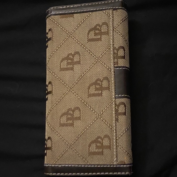 Dooney & Bourke Beige and Dark Brown Wallet - Picture 4 of 4